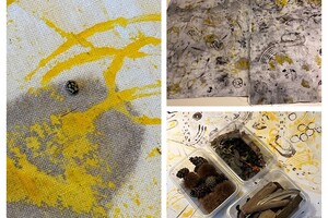 na markmaking een theebadje met wat geroest ijzer