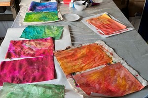 stevig printpapier met acrylverf